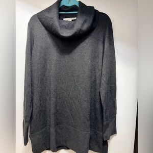 LOFT Charcoal Cowl Neck Sweater